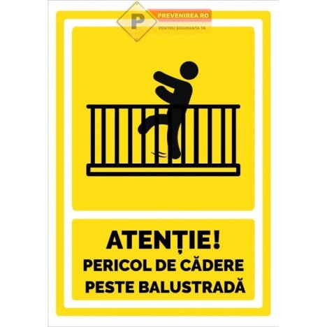 Indicatoare pentru pericol de cadere peste balustrada